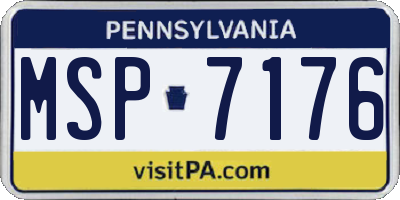 PA license plate MSP7176