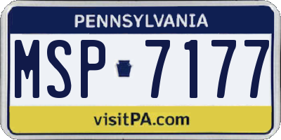 PA license plate MSP7177