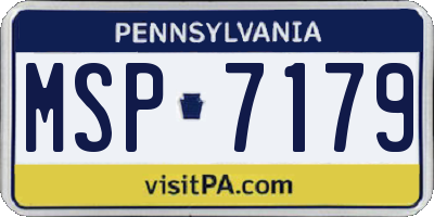 PA license plate MSP7179