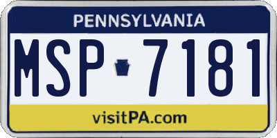PA license plate MSP7181