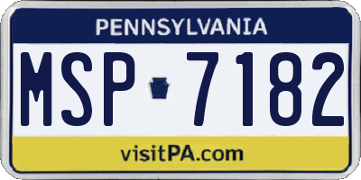 PA license plate MSP7182