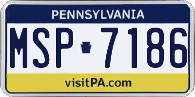 PA license plate MSP7186