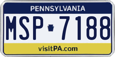 PA license plate MSP7188