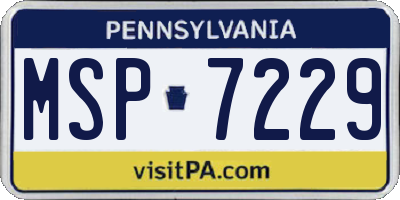 PA license plate MSP7229