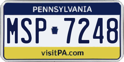 PA license plate MSP7248