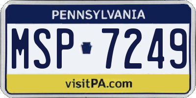 PA license plate MSP7249