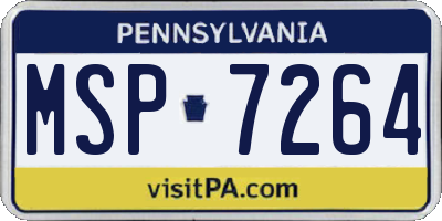 PA license plate MSP7264