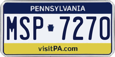 PA license plate MSP7270