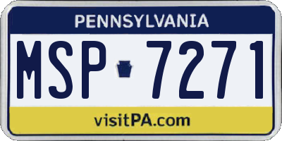 PA license plate MSP7271