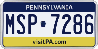 PA license plate MSP7286