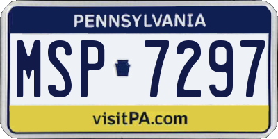 PA license plate MSP7297