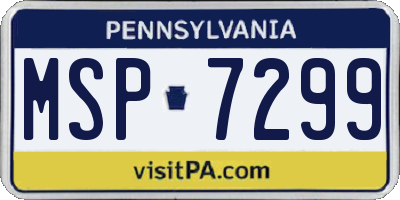 PA license plate MSP7299