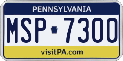 PA license plate MSP7300