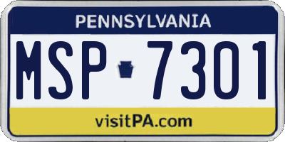 PA license plate MSP7301