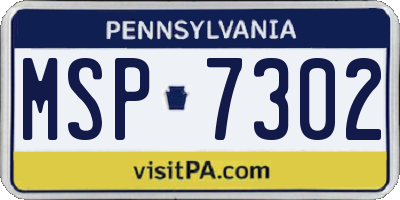 PA license plate MSP7302