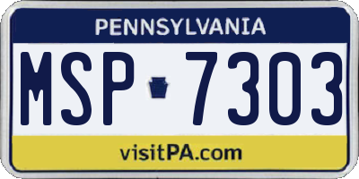 PA license plate MSP7303