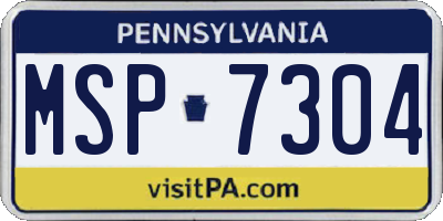 PA license plate MSP7304