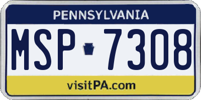 PA license plate MSP7308