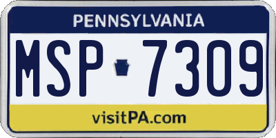 PA license plate MSP7309