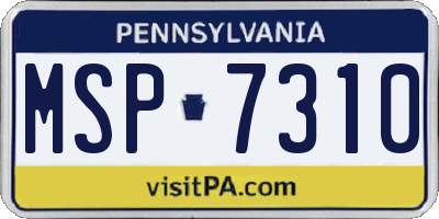 PA license plate MSP7310
