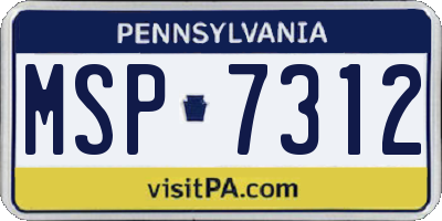 PA license plate MSP7312