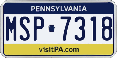 PA license plate MSP7318