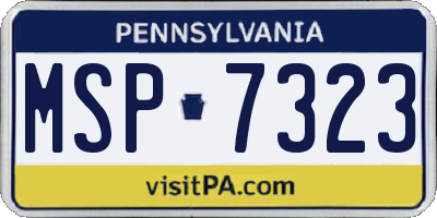 PA license plate MSP7323