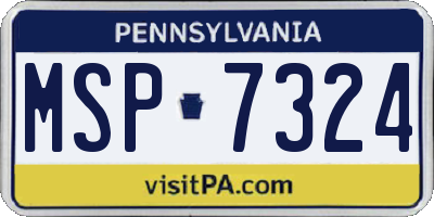 PA license plate MSP7324