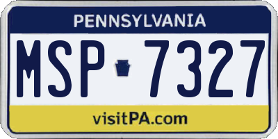 PA license plate MSP7327