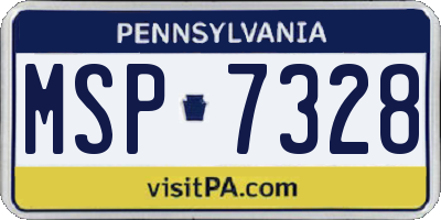 PA license plate MSP7328
