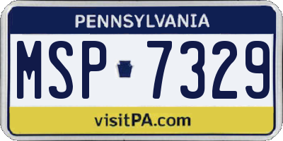 PA license plate MSP7329