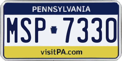 PA license plate MSP7330