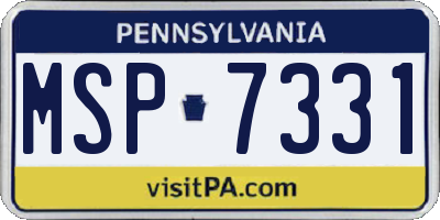 PA license plate MSP7331