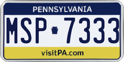 PA license plate MSP7333