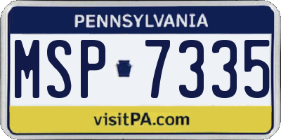 PA license plate MSP7335