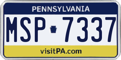 PA license plate MSP7337