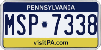 PA license plate MSP7338