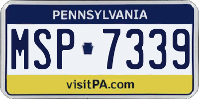 PA license plate MSP7339