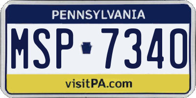 PA license plate MSP7340