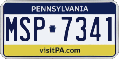 PA license plate MSP7341