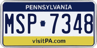 PA license plate MSP7348