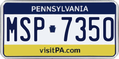 PA license plate MSP7350