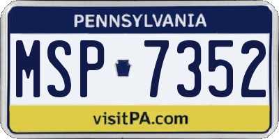 PA license plate MSP7352