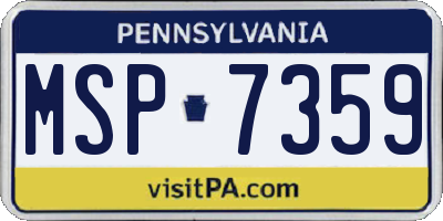 PA license plate MSP7359