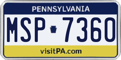PA license plate MSP7360