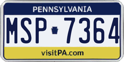 PA license plate MSP7364