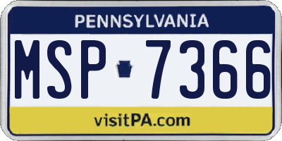 PA license plate MSP7366