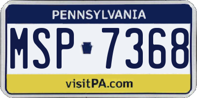 PA license plate MSP7368