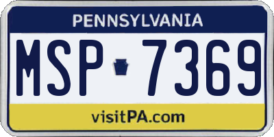 PA license plate MSP7369