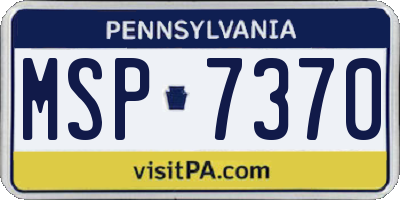 PA license plate MSP7370